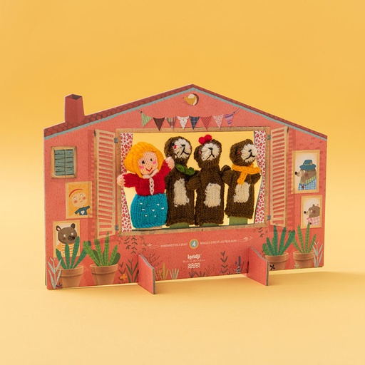[LONTT027] Marionnettes en laine - Boucles d'or et les trois ours