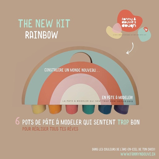 Pack de 6 pâtes à modeler "arc-en-ciel"