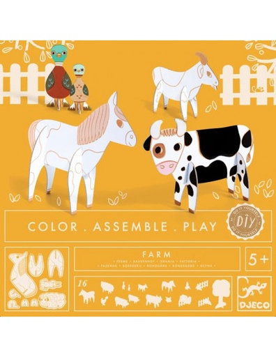 [DJ08000] Set de construction et peinture 3D "Ferme"