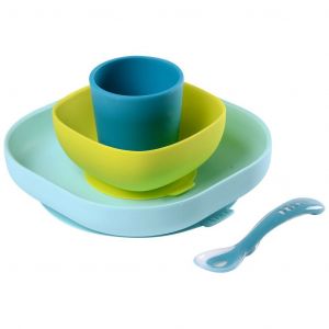 [BEABA913436-913428-913507] Coffret repas 4 pièces en silicone 