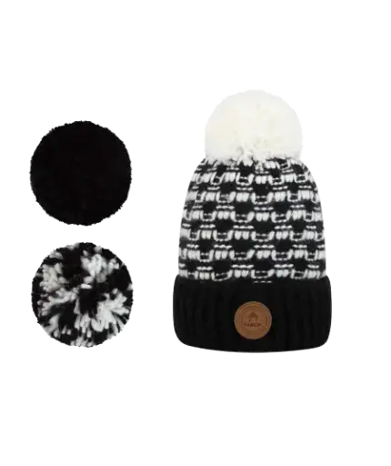 [CABrourou] Bonnet avec 3 pompons interchangeables "Rourou"