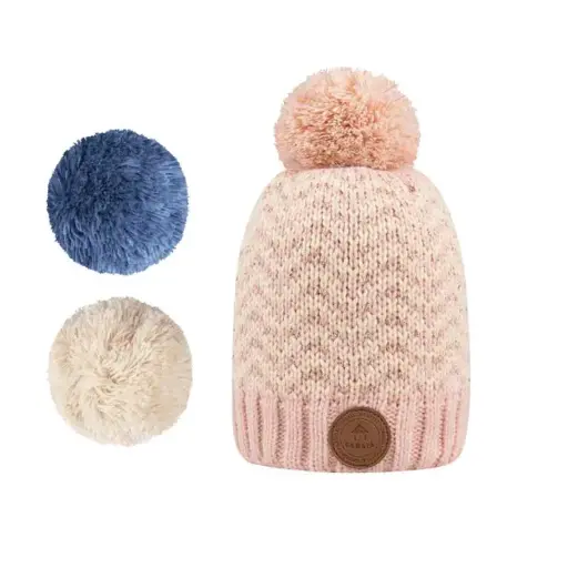 [CABkaraboudjan] Bonnet avec 3 pompons interchangeables "Karaboudjan"
