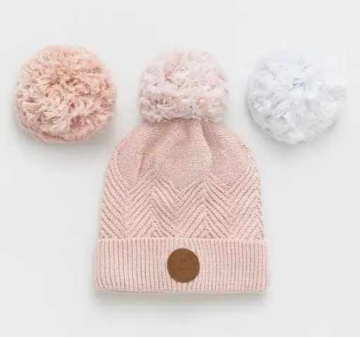 Bonnet (bio) avec 3 pompons interchangeables "Acapulco"