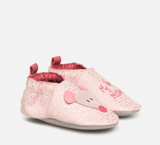 [AH19731880-10littlemouse] Pantoufle en cuir souple