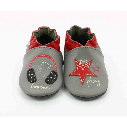 [AH19731340-10musicplay] Pantoufle en cuir souple