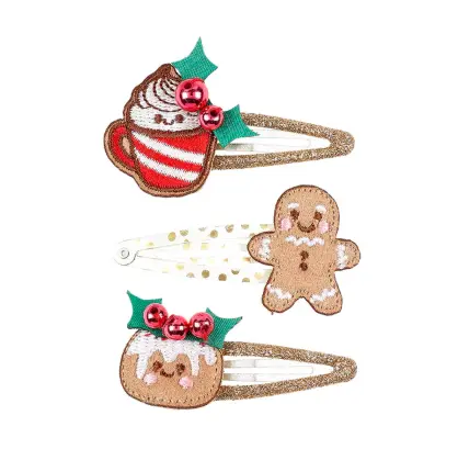 [SOU107594] Barrettes "Douceurs de Noël" (3 pces)
