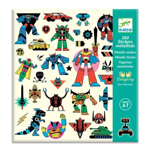 [DJEDJ09276] Stickers métallisées "Robots" 