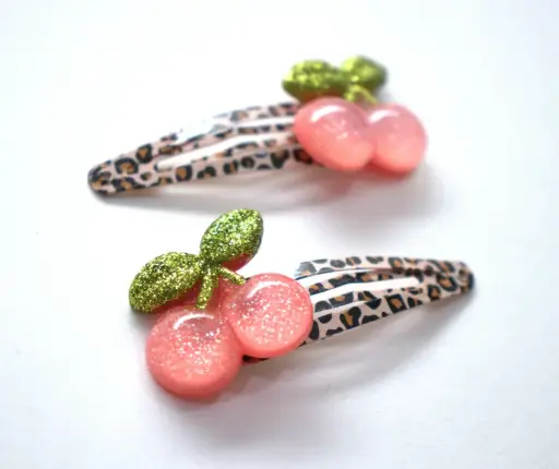 [YUKYB500007] Barrettes à cheveux 2 pièces "Cerises"
