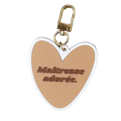 [WAGSKU050_026] Porte-clés coeur "Maîtresse adorée"
