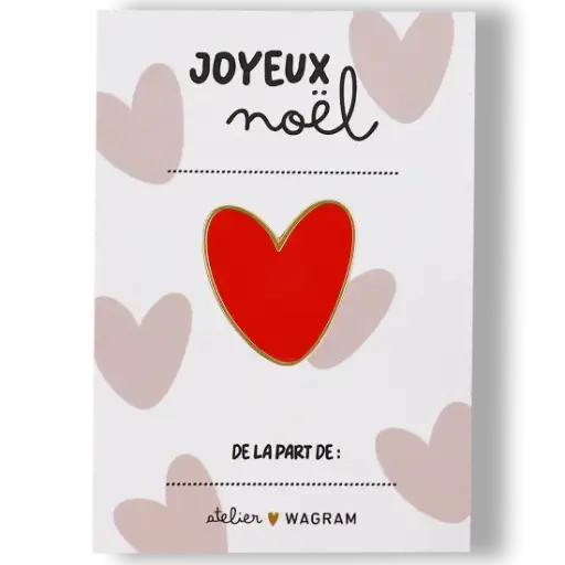 [WAGSKU038_016] Pin's "Joyeux Noël" - Rouge