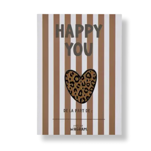 [WAGSKU038] Pin's "Happy you" - Léopard marron