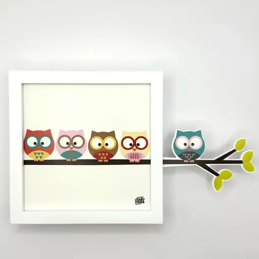 [FUNLESHIBOUX] Carte décoration murale "Les Hiboux"   