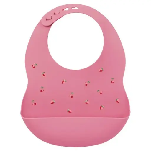 [NAT24600267] Bavoir en silicone "fruits rouges"