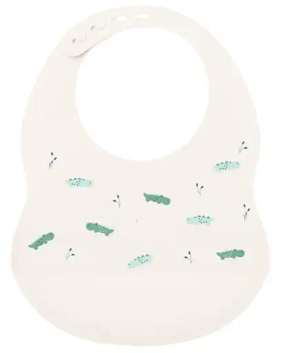 [NAT23600144] Bavoir en silicone "crocodiles"