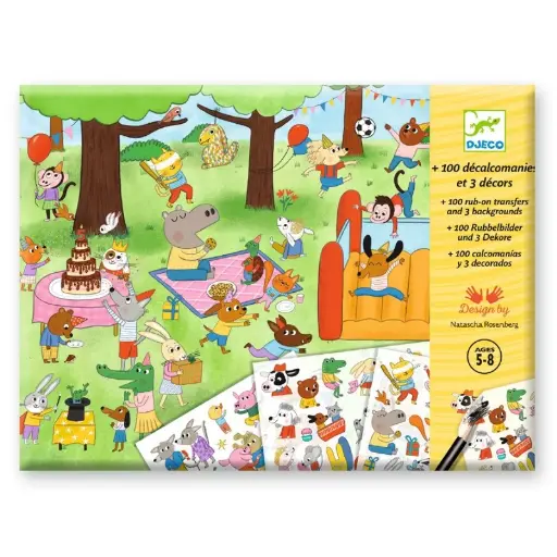 [DJ09355] 100 décalcomanies et 3 décors "C'est la fête"