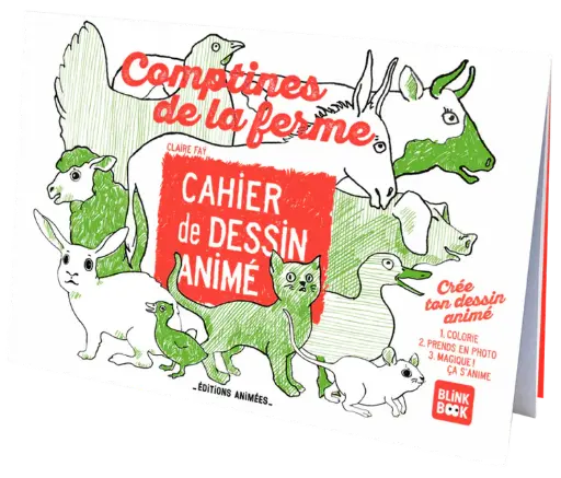 [ANICOMPTINESDELAFERME] Cahier de dessin animé (BlinkBook) "Comptines de la ferme"