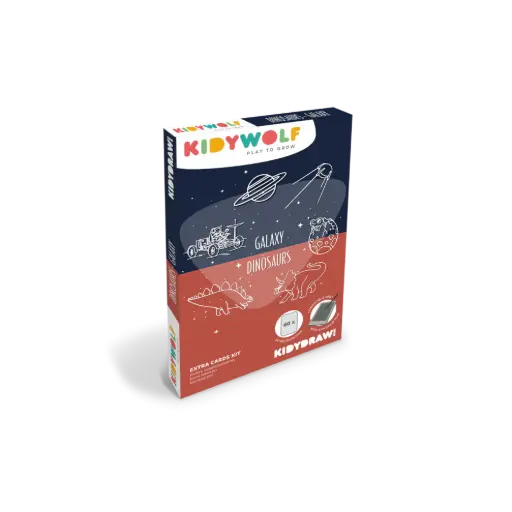 [KIDYDRAWMINI-DIN-GAL] Cartes supplémentaires pour tablette à dessin Kidydraw "Galaxy/Dinosaurs"