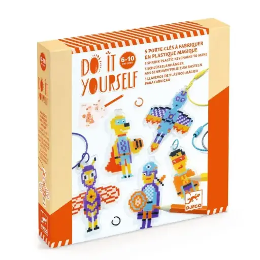 [DJ79005] 5 porte-clés à fabriquer en plastique magique