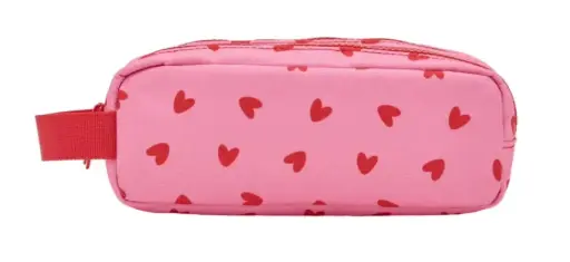 [WAGSKU120_001] Trousse "Cœurs rouges - fond rose"