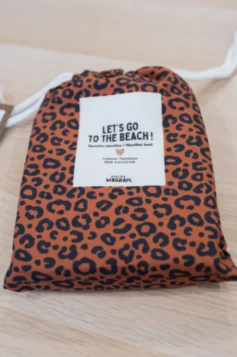 [WAGSKU112_002] Serviette microfibre léopard marron 70x140cm