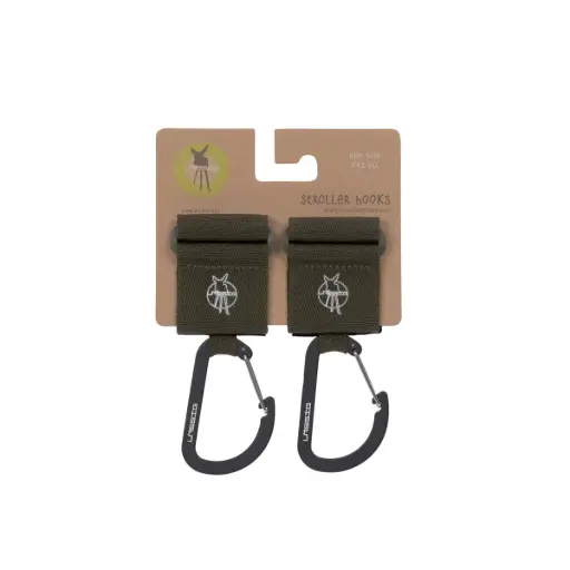 [LAS1107007513] Attaches pour poussettes avec mousqueton "Olive"