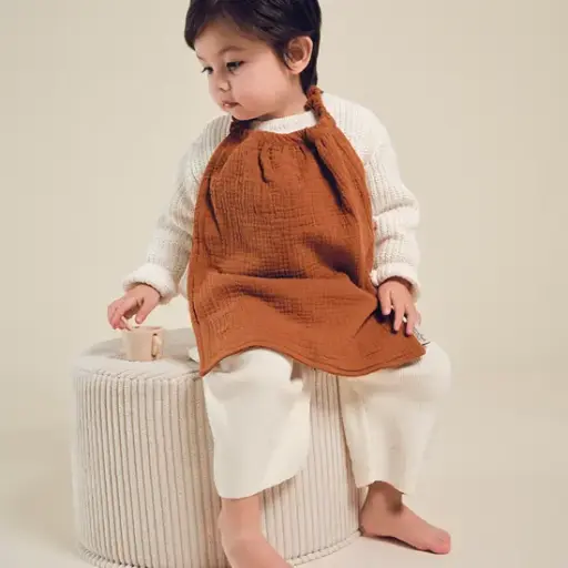 [WAGSKU030_002] Grand bavoir "cantine" - caramel