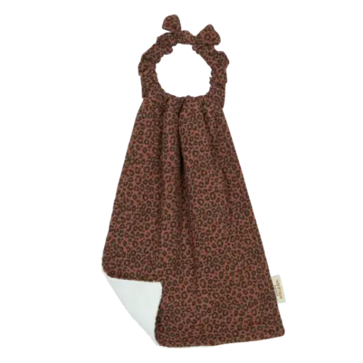 [WAGSKU030_010] Grand bavoir "cantine" - marron léopard