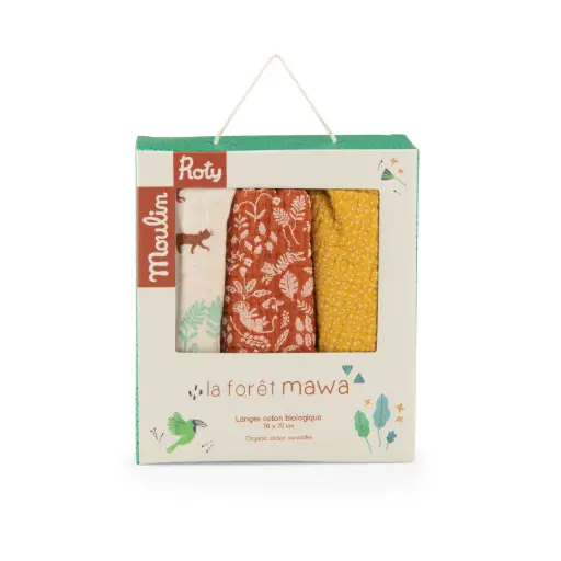 [MR688273] Lot de 3 langes "La forêt mawa"