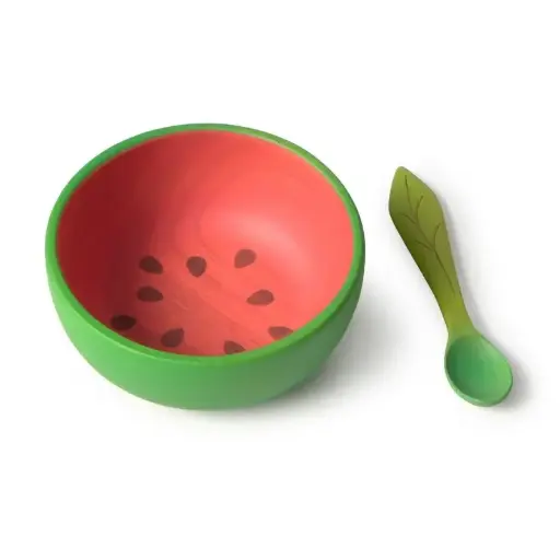 [OLIW-DINING-SET-WATERMELON] Set repas "Wally la pastèque" 3 pces