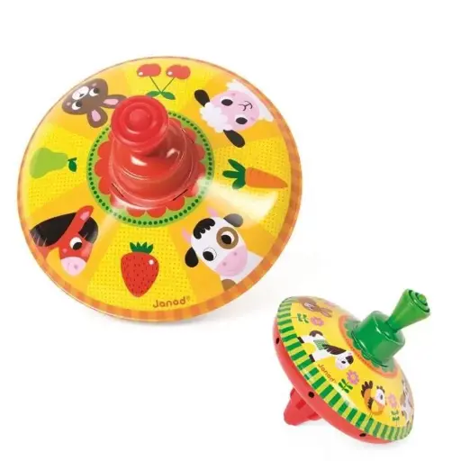 [JAN04125] Toupie en métal "Ferme"